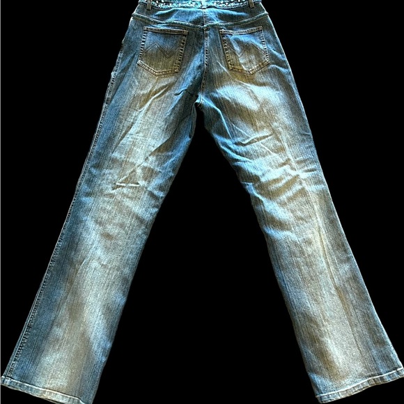 Embroidered Jeans Womens Christine Phillipe size 6 Cotton Spandex  Rhinestones - Picture 2 of 11